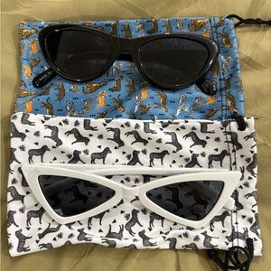 Stylish Black and White Sunglasses Set - RETRO
